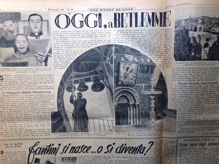 La Tribuna Italia Illustrata 23 Dicembre 1945 Betlemme Fantini Teatro …