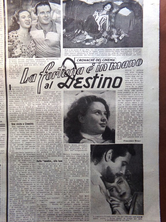 La Tribuna Italia Illustrata 25 Maggio 1947 Incendio Minerva Film …