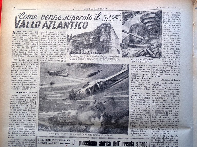 La Tribuna Italia Illustrata 25 Marzo 1945 WW2 Krupp Vallo …