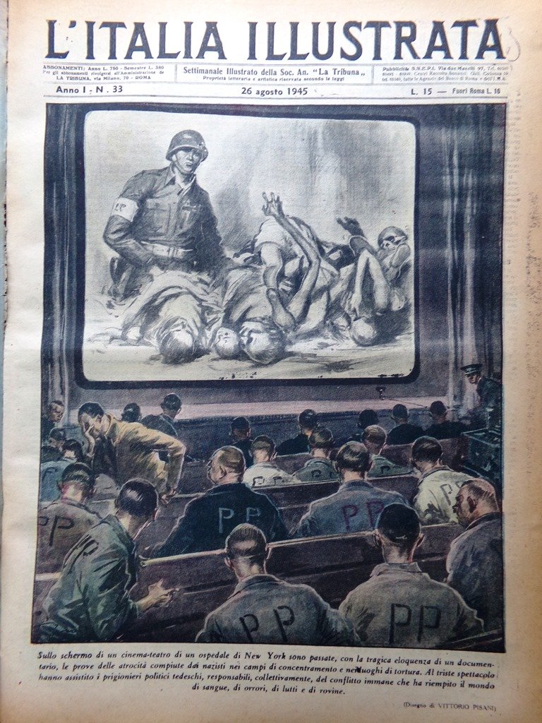 La Tribuna Italia Illustrata 26 Agosto 1945 WW2 Crimini Guerra …