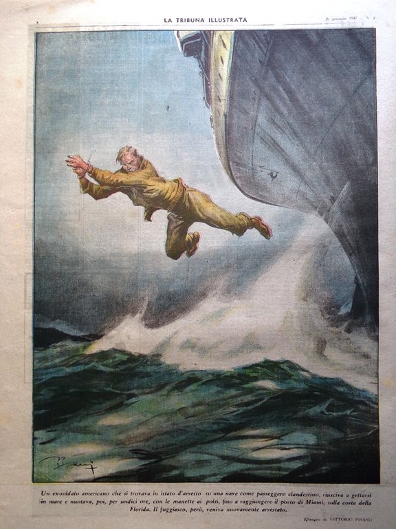 La Tribuna Italia Illustrata 26 Gennaio 1947 Fausto Coppi Tricolore …