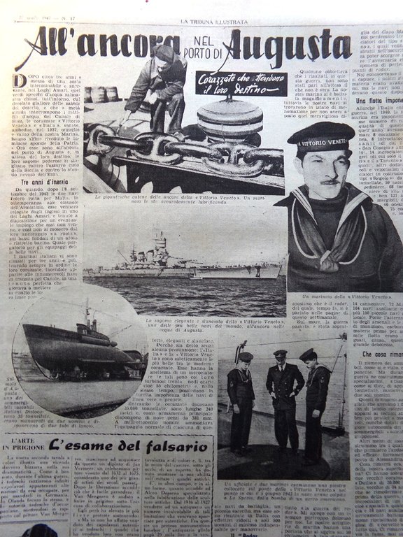 La Tribuna Italia Illustrata 27 Aprile 1947 Van Meegeren Porto …