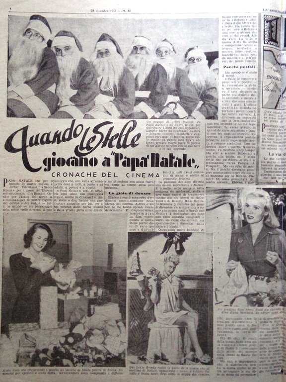 La Tribuna Italia Illustrata 28 Dicembre 1947 Natale Nido di …