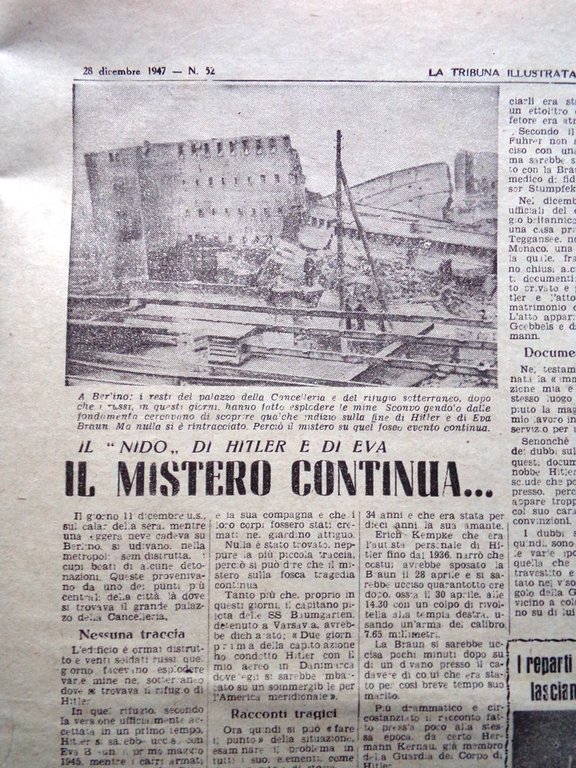La Tribuna Italia Illustrata 28 Dicembre 1947 Natale Nido di …