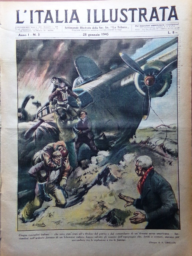 La Tribuna Italia Illustrata 28 Gennaio 1945 WW2 Svizzera Criminali …