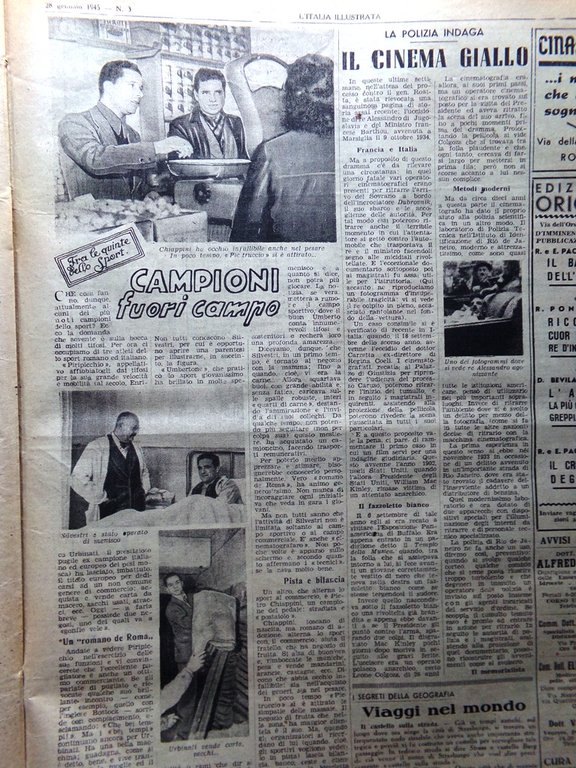 La Tribuna Italia Illustrata 28 Gennaio 1945 WW2 Svizzera Criminali …