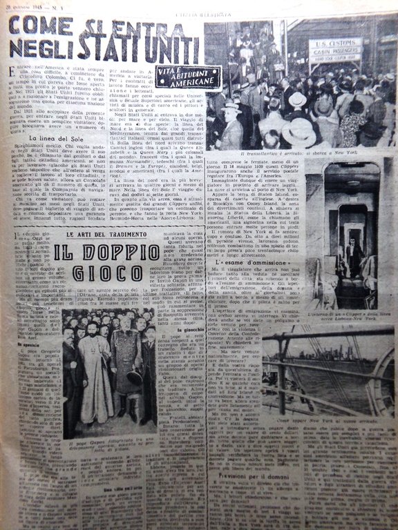 La Tribuna Italia Illustrata 28 Gennaio 1945 WW2 Svizzera Criminali …