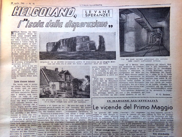 La Tribuna Italia Illustrata 29 Aprile 1945 WW2 Flavio Frassetto …