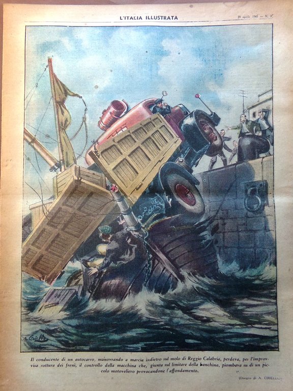 La Tribuna Italia Illustrata 29 Aprile 1945 WW2 Flavio Frassetto …