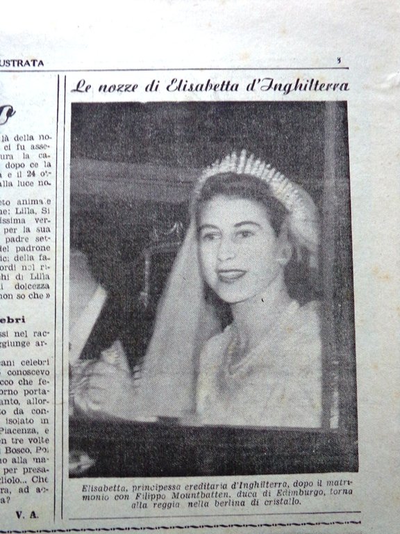 La Tribuna Italia Illustrata 30 Novembre 1947 Nozze Elisabetta Bartali …