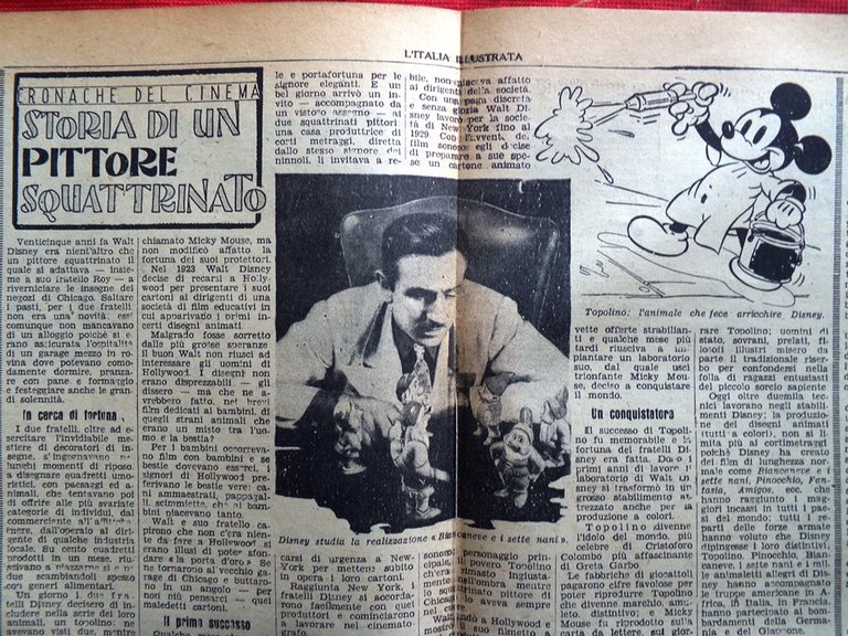 La Tribuna Italia Illustrata 30 Settembre 1945 Walt Disney Fleming …
