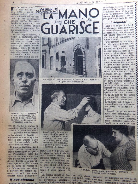 La Tribuna Italia Illustrata 5 Agosto 1945 Rivolta Regina Coeli …
