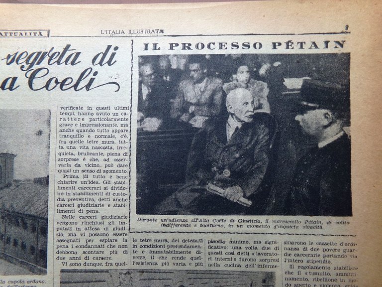La Tribuna Italia Illustrata 5 Agosto 1945 Rivolta Regina Coeli …