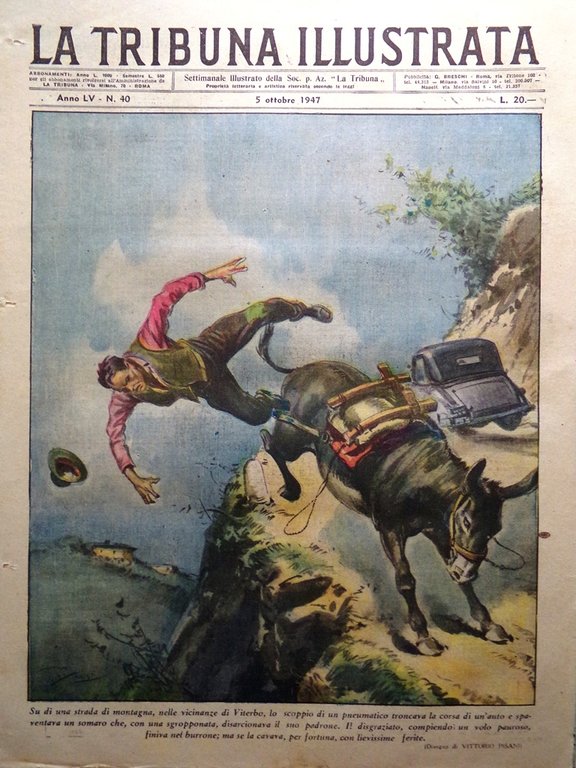 La Tribuna Italia Illustrata 5 Ottobre 1947 Antifurto Torricelli Meazza …