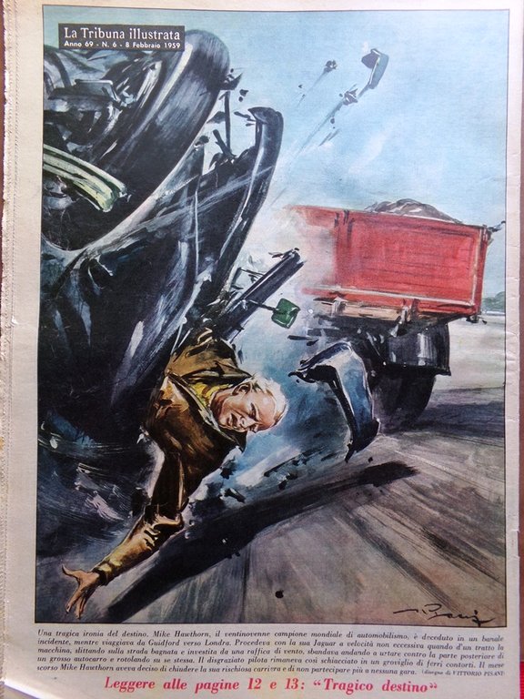 La Tribuna Italia Illustrata 8 Febbraio 1959 Mike Hawthorn Concilio …