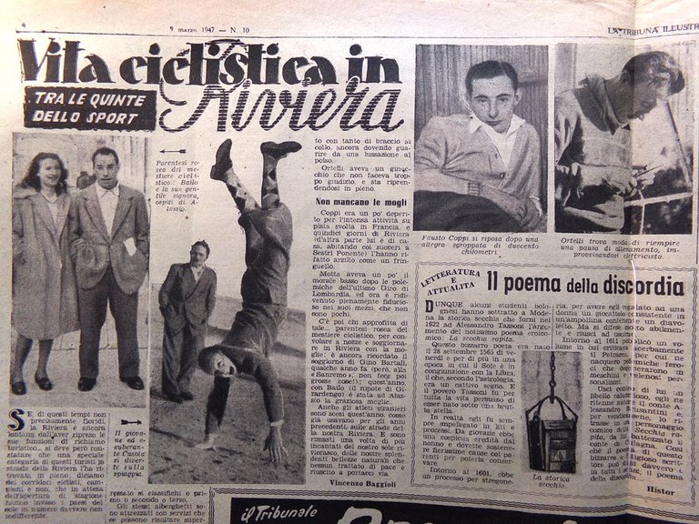 La Tribuna Italia Illustrata 9 Marzo 1947 Nicosia Coppi Giappone …