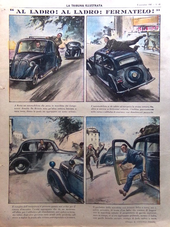 La Tribuna Italia Illustrata 9 Novembre 1947 Mostro della Salaria …
