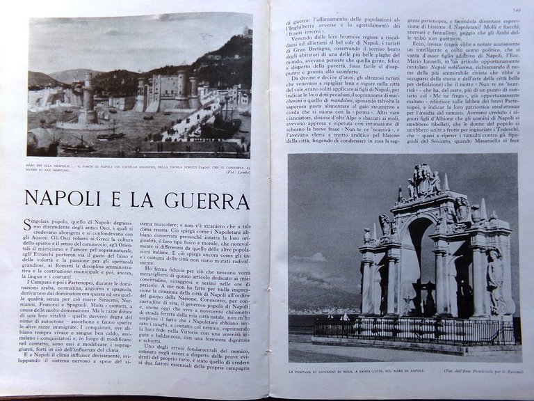 Le Vie d'Italia Giugno 1942 Piediluco Ville Valpolicella Napoli Guerra …