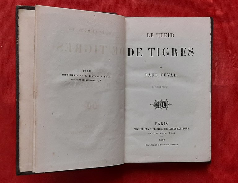 Libro Antico Originale del 1859 di Paul Féval Le Tueur …