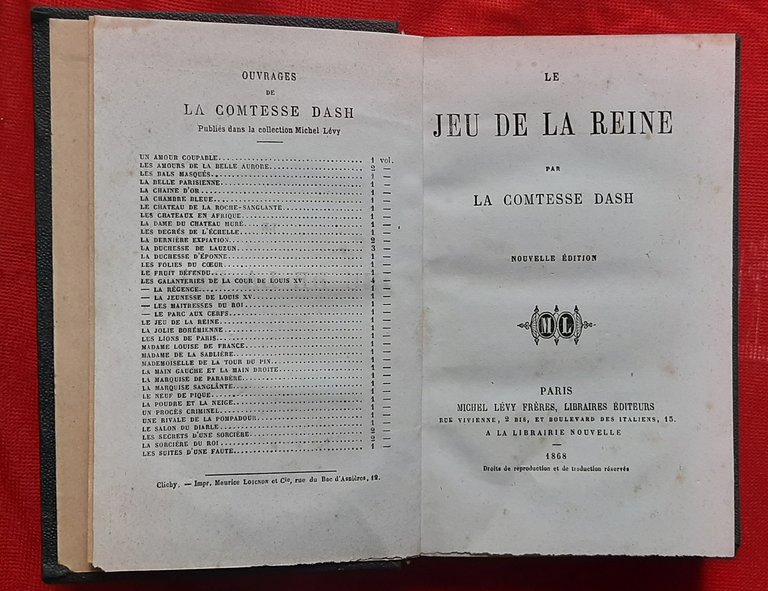 Libro Antico Originale del 1868 di Comtesse Dash Le Jeau …