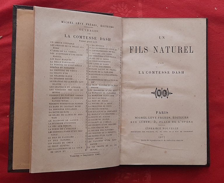 Libro Antico Originale del 1872 di Comtesse Dash Un Fils …