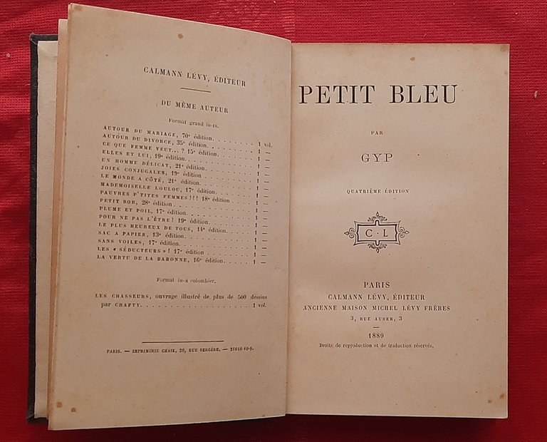 Libro Antico Originale del 1873 di Gyp Petit Bleu in …