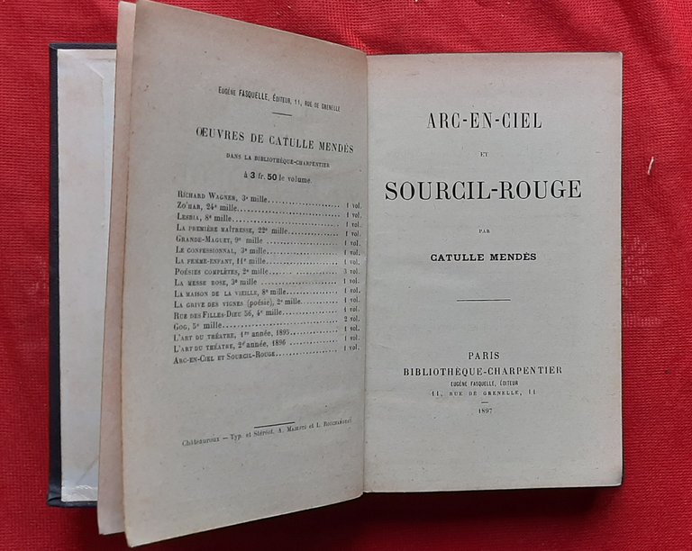 Libro Antico Originale del 1897 di Catulle Mendes Arc en …