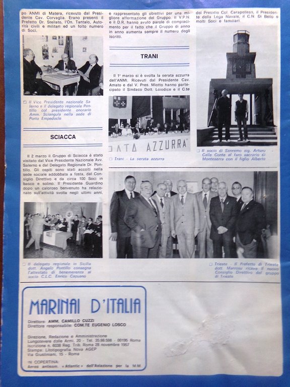 Marinai d'Italia del Maggio 1980 Ministro Sottosegretari ANMI d'Italia Raduno