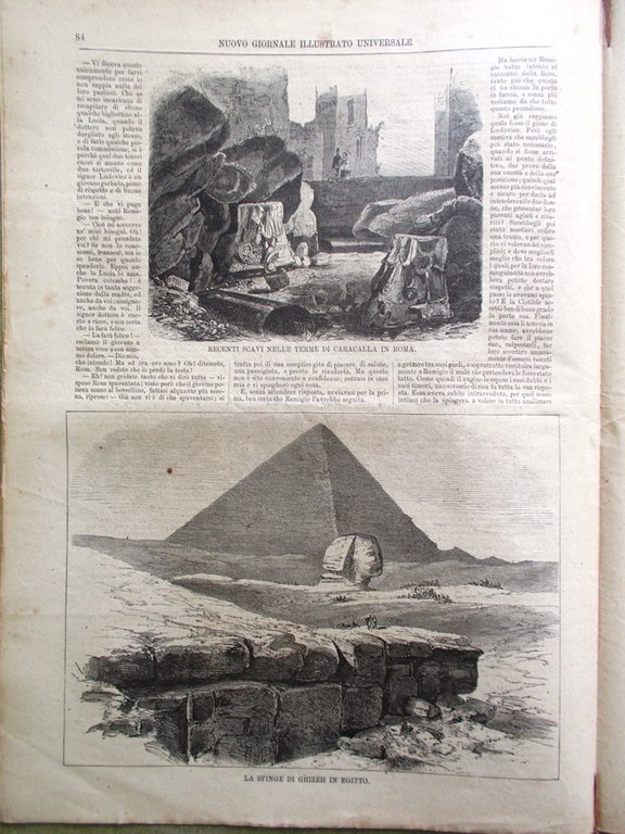 Nuovo Giornale Illustrato Universale 13 Marzo 1870 Nachtigall Sfinge Caracalla