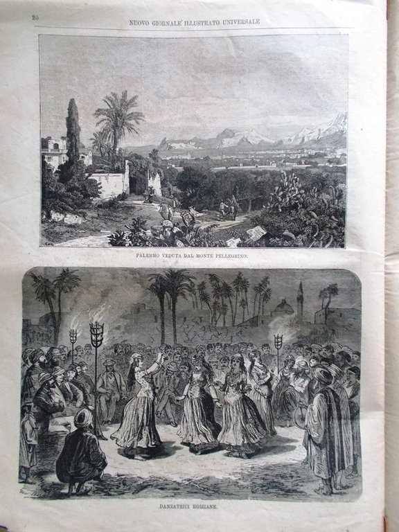Nuovo Giornale Illustrato Universale 16 Gennaio 1870 Palermo Monte Ismail …