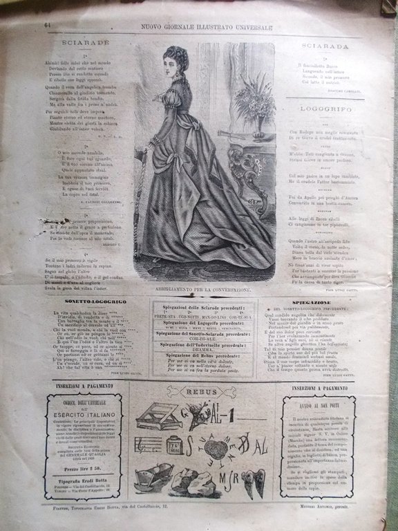 Nuovo Giornale Illustrato Universale 20 Febbraio 1870 Ollivier Birra Ecumenico