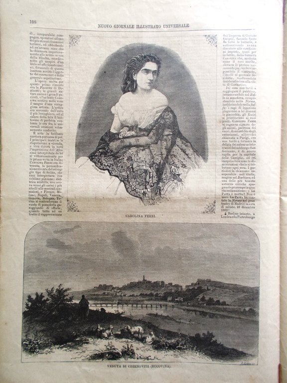 Nuovo Giornale Illustrato Universale 3 Aprile 1870 Czernowitz Schiavoni Zurigo