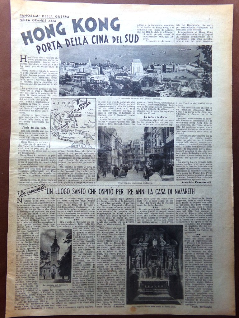 Pagina Anni 40 WW2 Hong Kong Porta Cina del Sud …