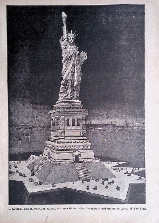 Pagina del 1886 Inaugurazione Statua della Libertà di New York