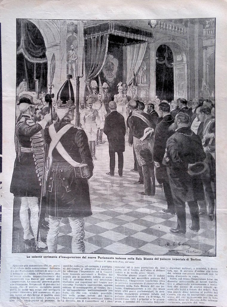 Pagina del 1907 Parlamento Tedesco Distributore Francobolli Foscarini Venezia