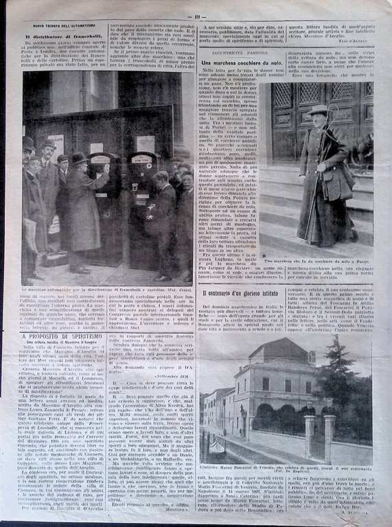 Pagina del 1907 Parlamento Tedesco Distributore Francobolli Foscarini Venezia