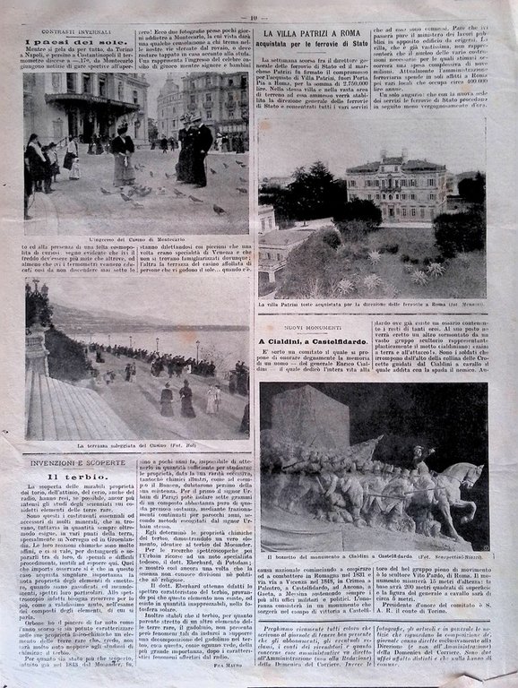 Pagina del 1907 Scala Mobile Montecarlo Castelfidardo Valanga Pontafel Terbio