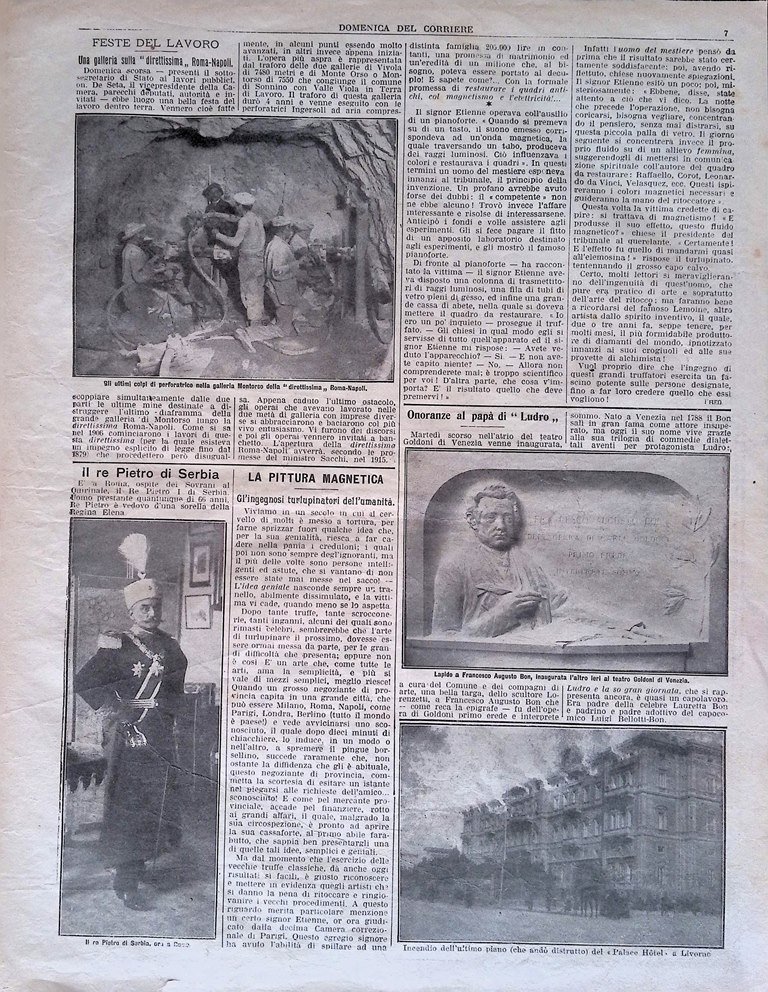 Pagina del 1911 Canale Panama Incendio Livorno Pietro di Serbia …