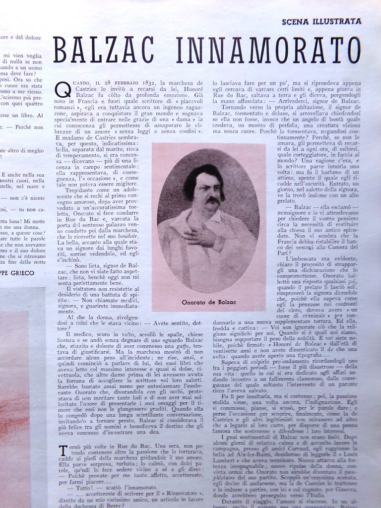 Pagina del 1950 Honoré de Balzac Innamorato Bolivia Fiesta de …