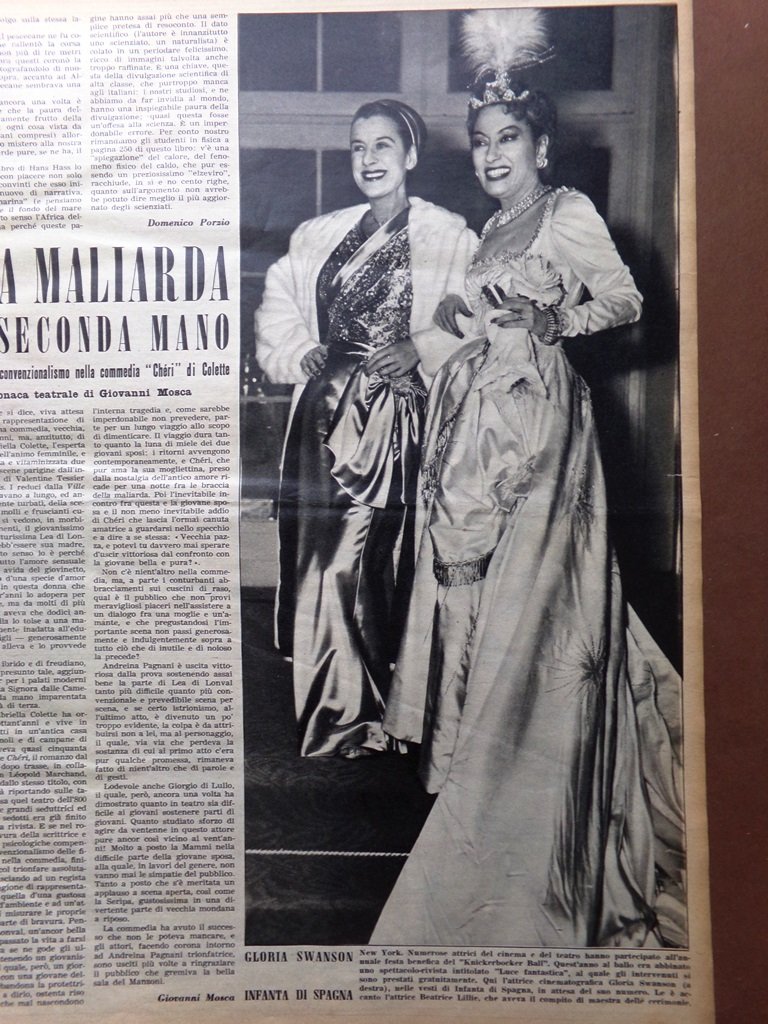 Pagina del 1952 Gloria Swanson e Beatrice Lillie Cheri di …