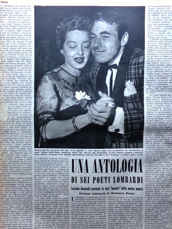 Pagina del 1952 Melodie Gobbo Arras Terenzio Gargiulo Bette Davis …