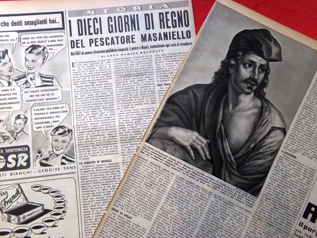 Pagina del 1952 Regno Pescatore Masaniello Claudio Villa Sposa Miranda …