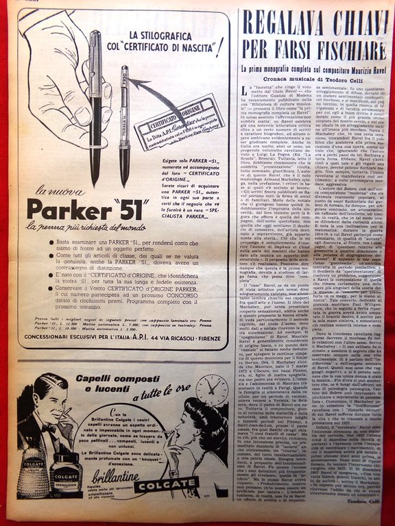 Pagina del 1952 Sonja Henie Baltimora Pubblicità Penna Parker Litvak …