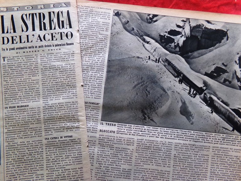 Pagina del 1952 Strega Aceto Bonanno Pubblicità Singer Metano Carbone …