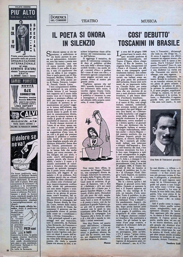 Pagina del 1966 Debutto Toscanini in Brasile Teodoro Celli