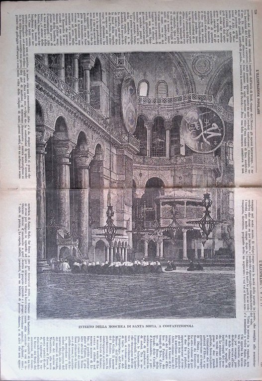 Pagine del 1886 La Moschea di Santa Sofia a Costantinopoli