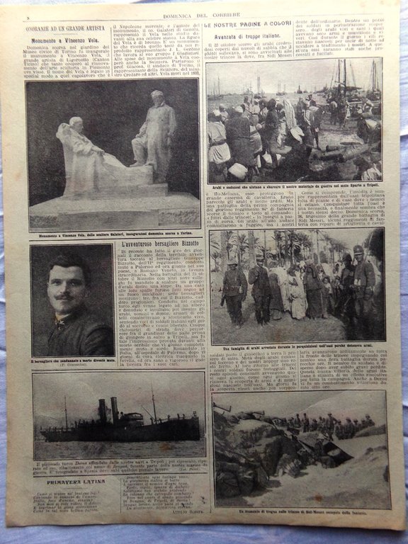 Pagine del 1911 Maggiotto Tripoli Vela Bizzotto Piroscafo Derna Truppe …