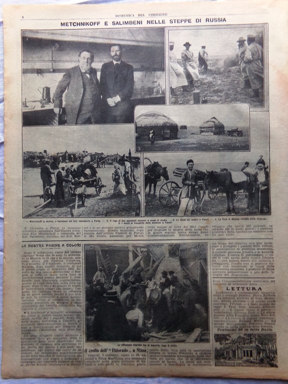 Pagine del 1911 Rivolta Verbicaro Mecnikov Salimbeni Crollo Eldorado Nizza …