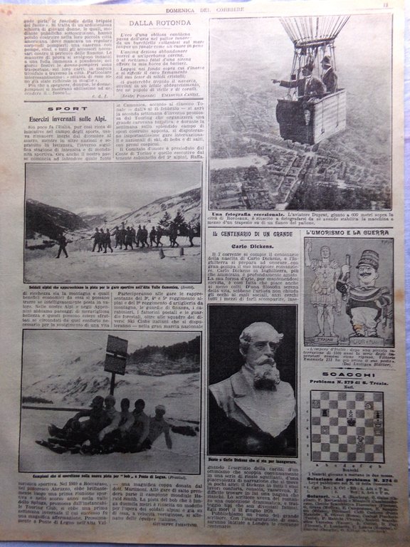 Pagine del 1912 Aviatore Duprat Centenario Charles Dickens Busto Esercizi …