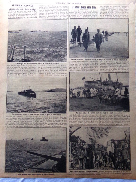 Pagine del 1912 Feste Venezia Inaugurazione Mostra Campanile Notizie Libia …